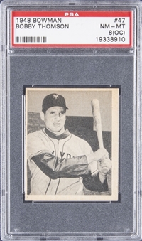 1948 Bowman #47 Bobby Thomson Rookie Card - PSA NM-MT 8 (OC)